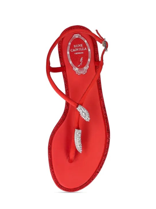 René Caovilla   10mm Embellished satin sandals 