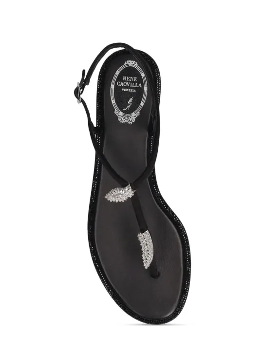 René Caovilla   10mm Embellished satin sandals 