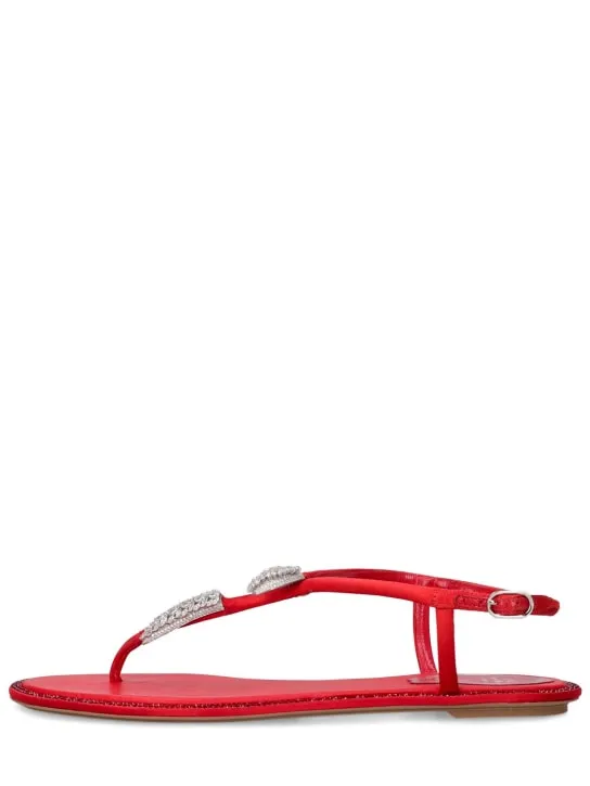 René Caovilla   10mm Embellished satin sandals 