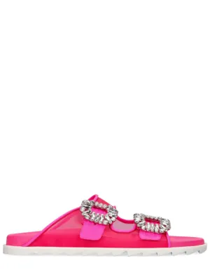 Roger Vivier   10mm Slidy Viv mesh slide sandals 