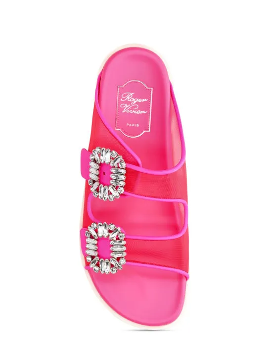 Roger Vivier   10mm Slidy Viv mesh slide sandals 