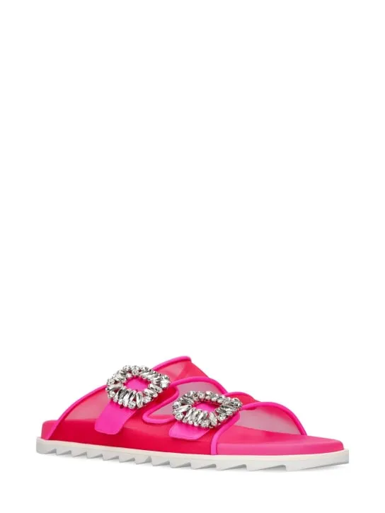 Roger Vivier   10mm Slidy Viv mesh slide sandals 