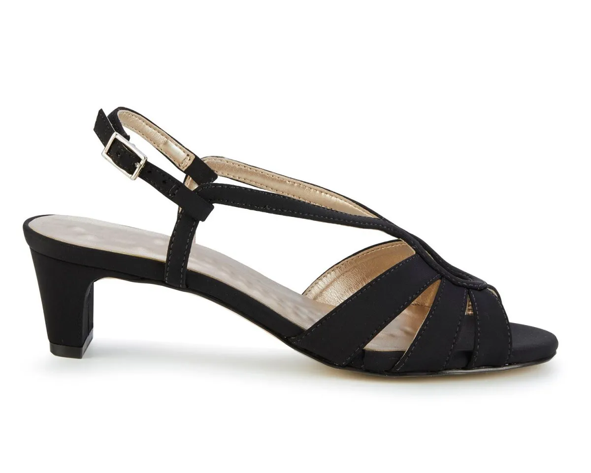 Ros Hommerson Leandra Women's Adjustable Buckles Dress Sandal In Black