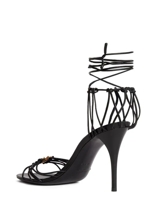 Saint Laurent   90mm Babylone leather sandals 