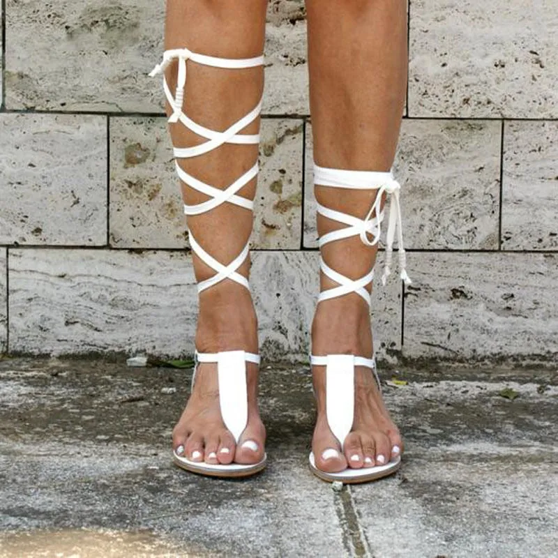 Sandalo infradito donna schiava gladiator piatto