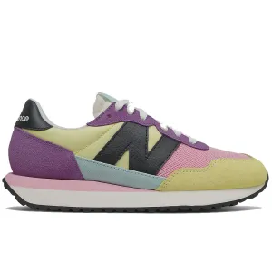 Scarpe Donna NEW BALANCE Sneakers 237 in Suede e Mesh colore  Lemon con Sour Grape