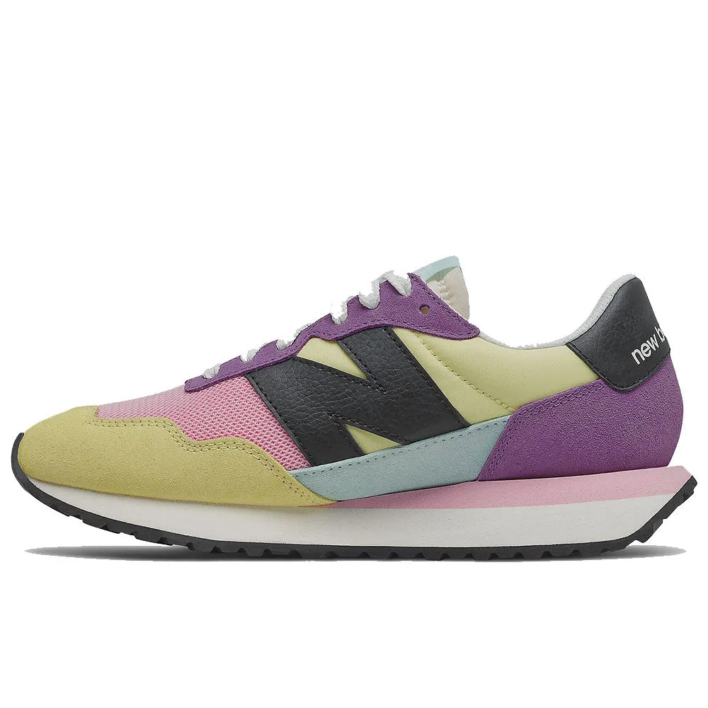 Scarpe Donna NEW BALANCE Sneakers 237 in Suede e Mesh colore  Lemon con Sour Grape
