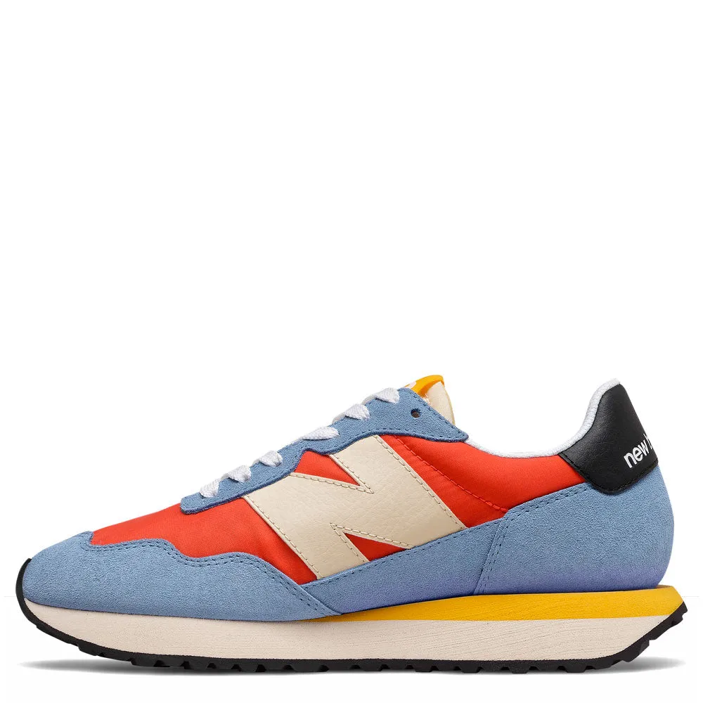 Scarpe Donna NEW BALANCE Sneakers 237 in Suede e Mesh colore Orange e Blu