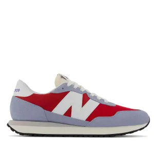 Scarpe Uomo NEW BALANCE Sneakers 237 in Mesh e Suede colore Light Blue e Red