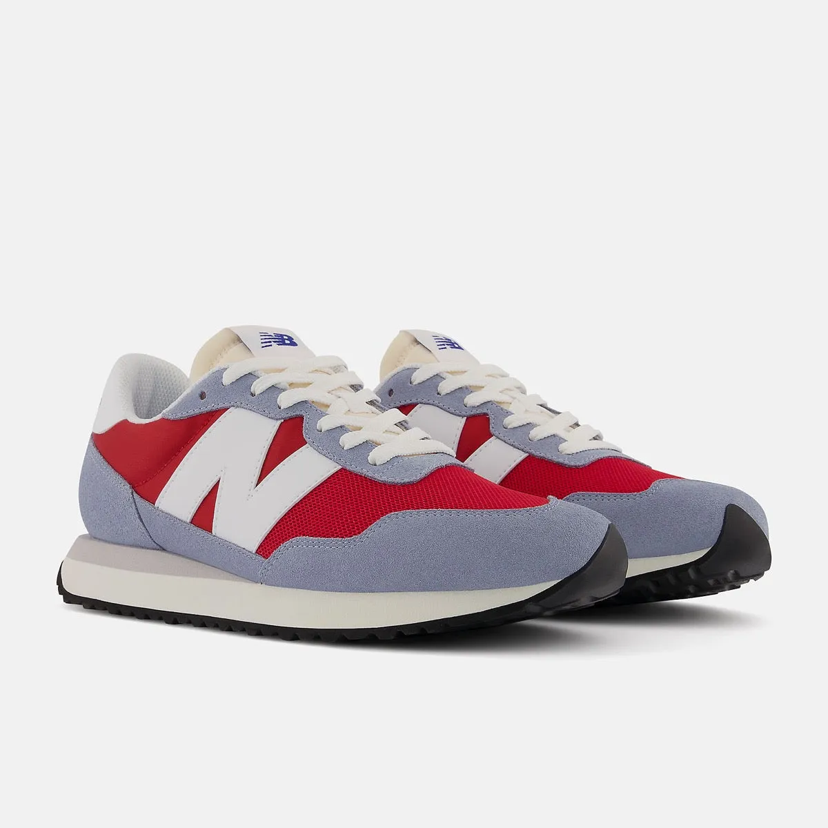 Scarpe Uomo NEW BALANCE Sneakers 237 in Mesh e Suede colore Light Blue e Red