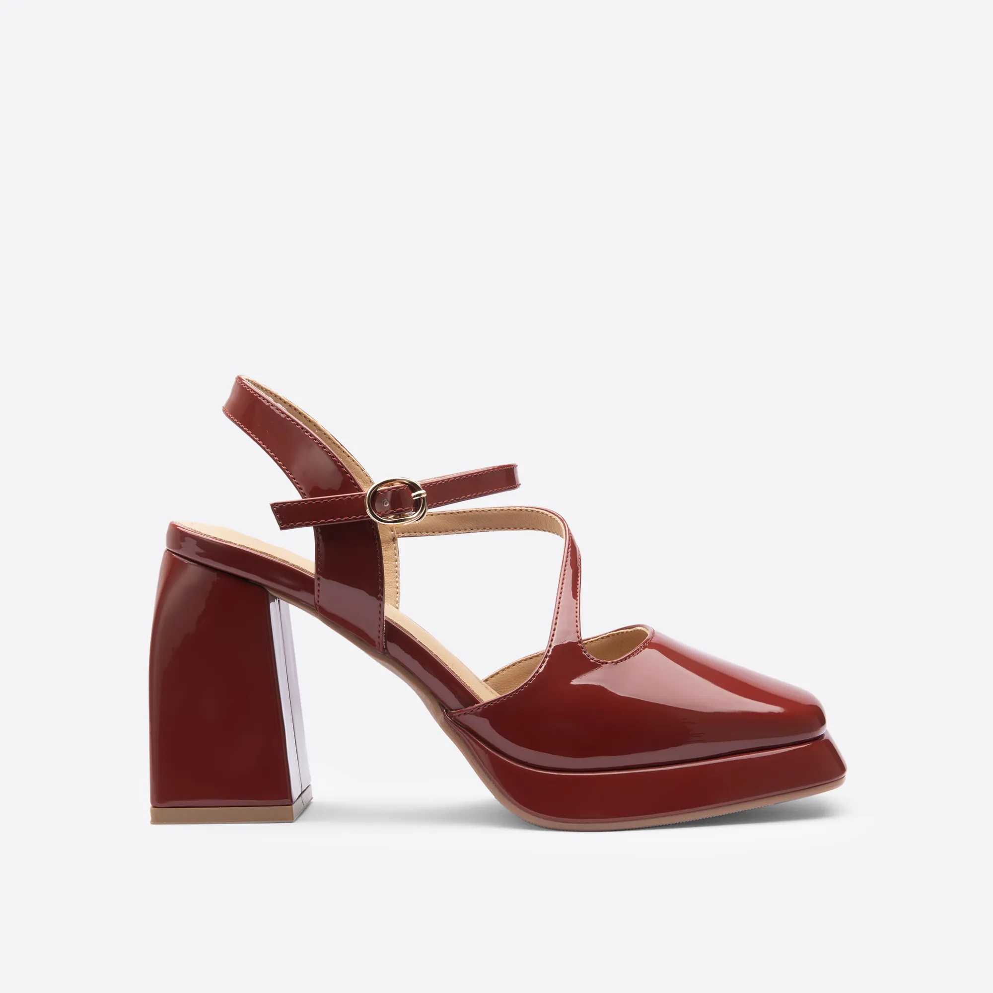 Sohiwoo  Women Minimalist Sweet Heeled Mary Janes