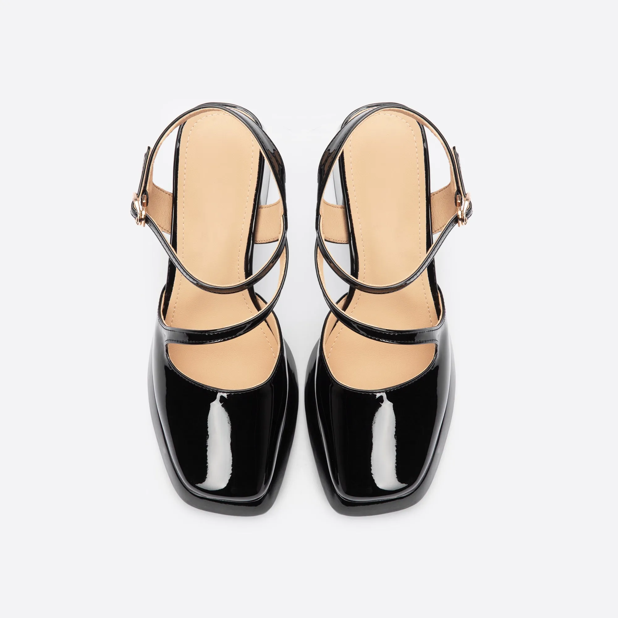Sohiwoo  Women Minimalist Sweet Heeled Mary Janes