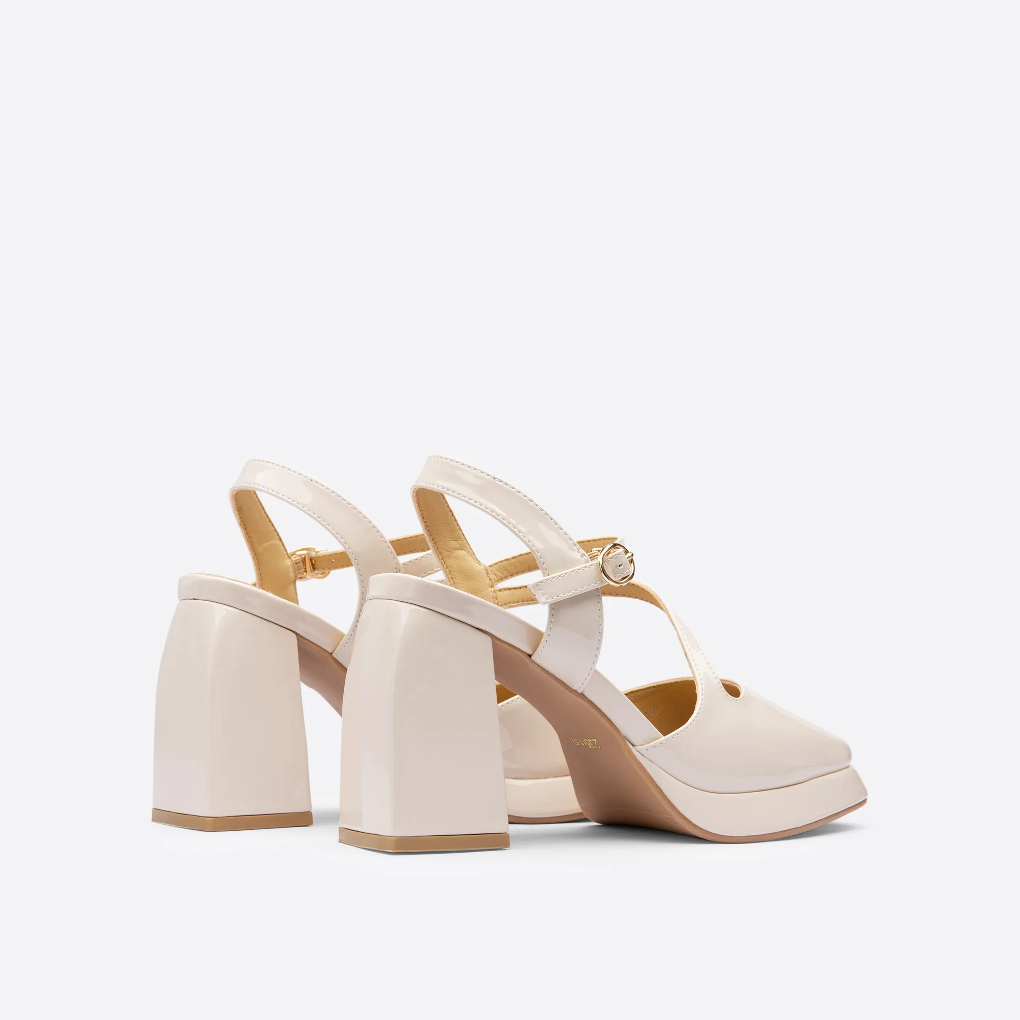 Sohiwoo  Women Minimalist Sweet Heeled Mary Janes