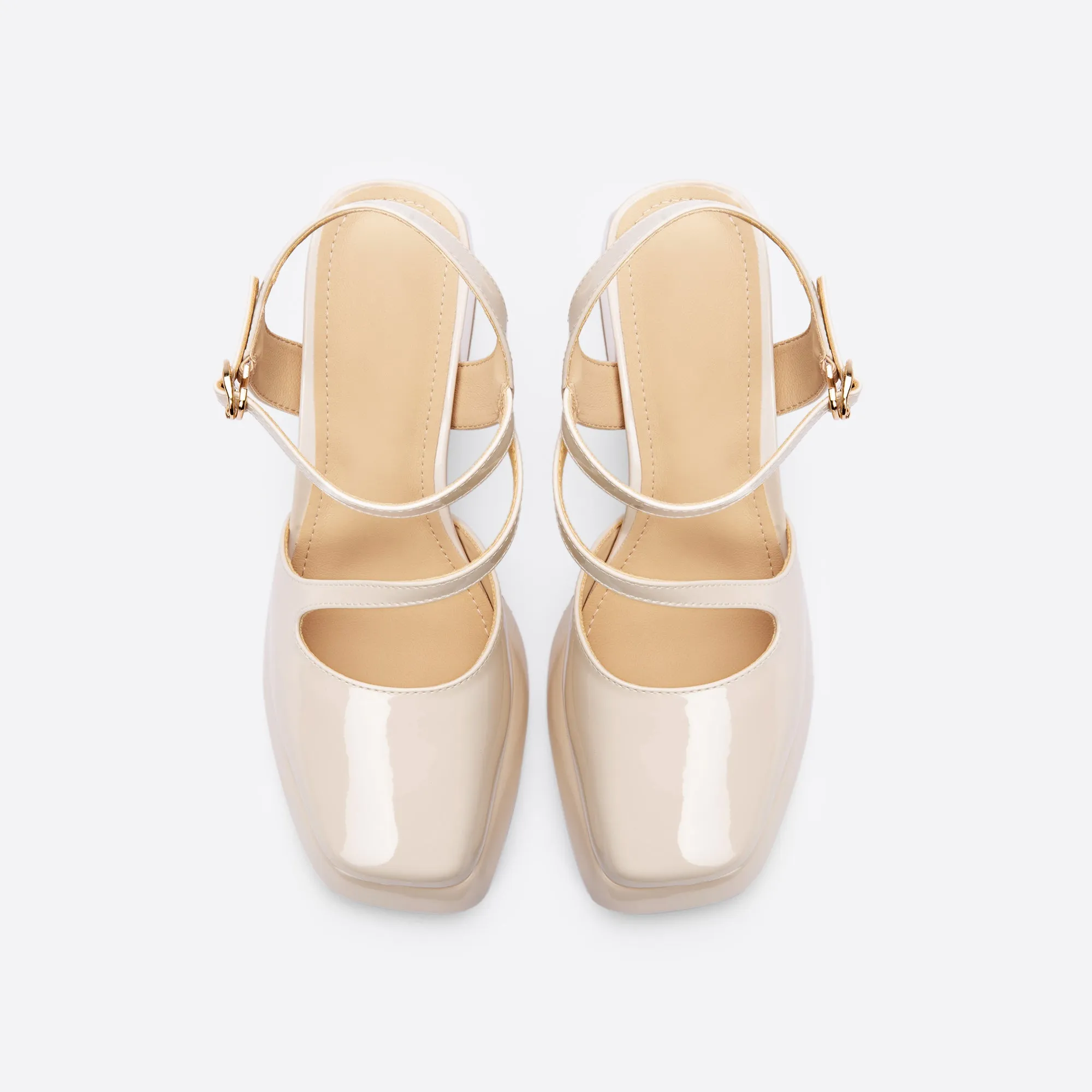 Sohiwoo  Women Minimalist Sweet Heeled Mary Janes