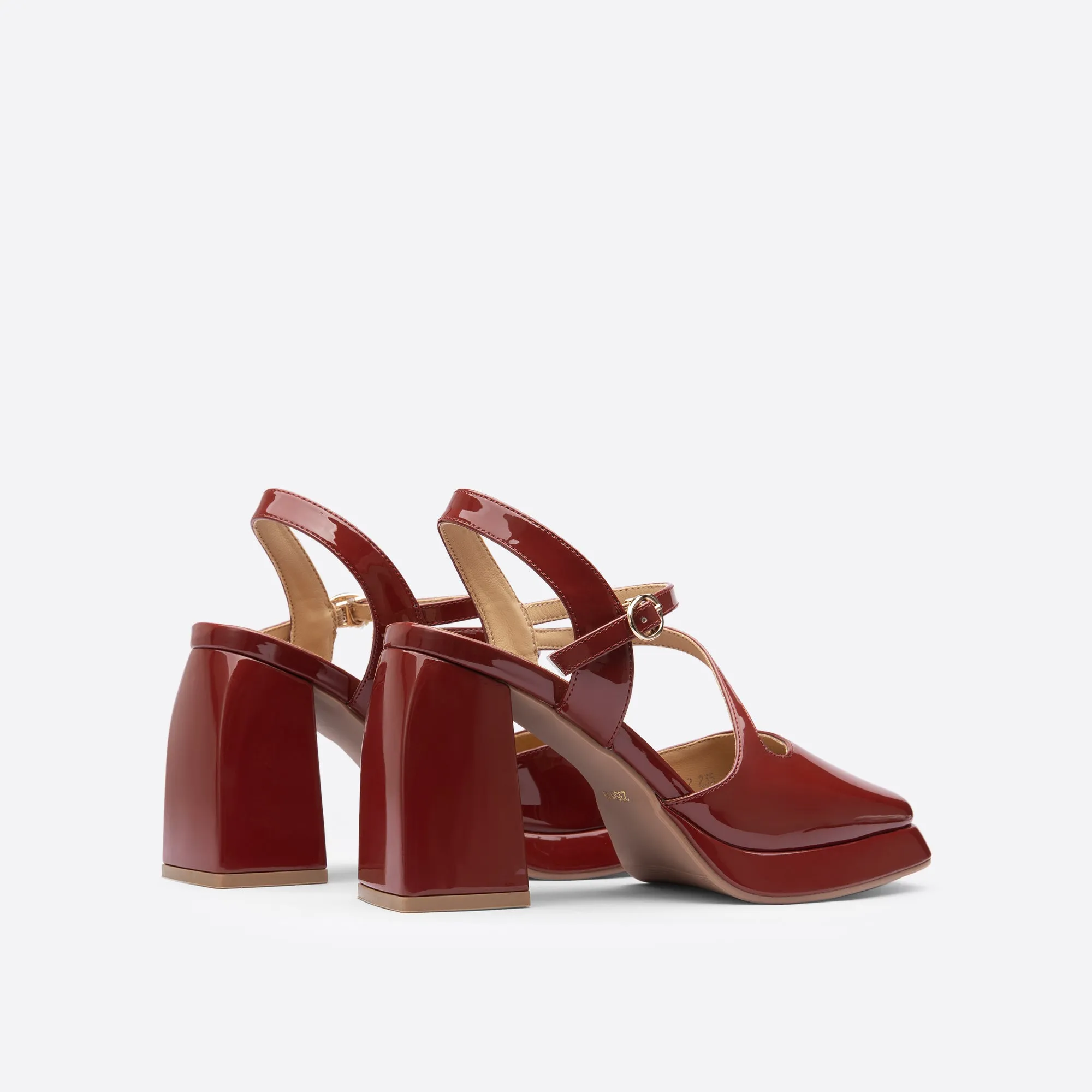 Sohiwoo  Women Minimalist Sweet Heeled Mary Janes