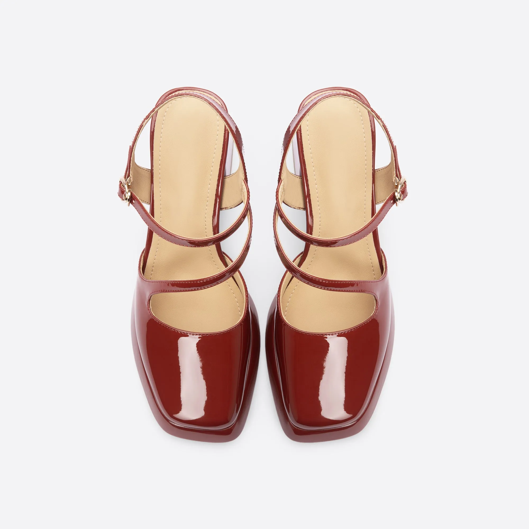 Sohiwoo  Women Minimalist Sweet Heeled Mary Janes