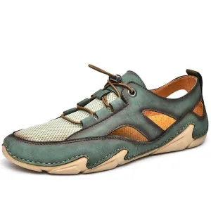 Summer Comfortable Men Sandals High-Quality Mesh Breathable Outdoor Sandals Fashion Men's Shoes Handmade Flat Shoes Big Size 48