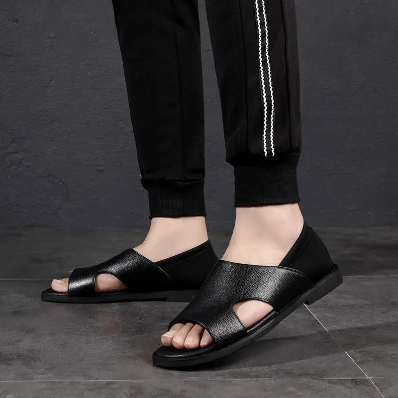 Summer Men Sandals Leather Men's Casual Shoes Soft Beach Shoes Outdoor Slippers Comfortable Zapatos Hombre Men Shoes