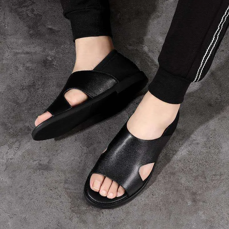 Summer Men Sandals Leather Men's Casual Shoes Soft Beach Shoes Outdoor Slippers Comfortable Zapatos Hombre Men Shoes