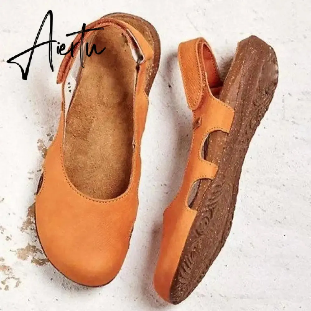 Summer Women Sandals Wedges New Fashion Casual Buckle Hot Gladiator Non-Slip Sandals Retro Flock Party Office Ladies Shoes