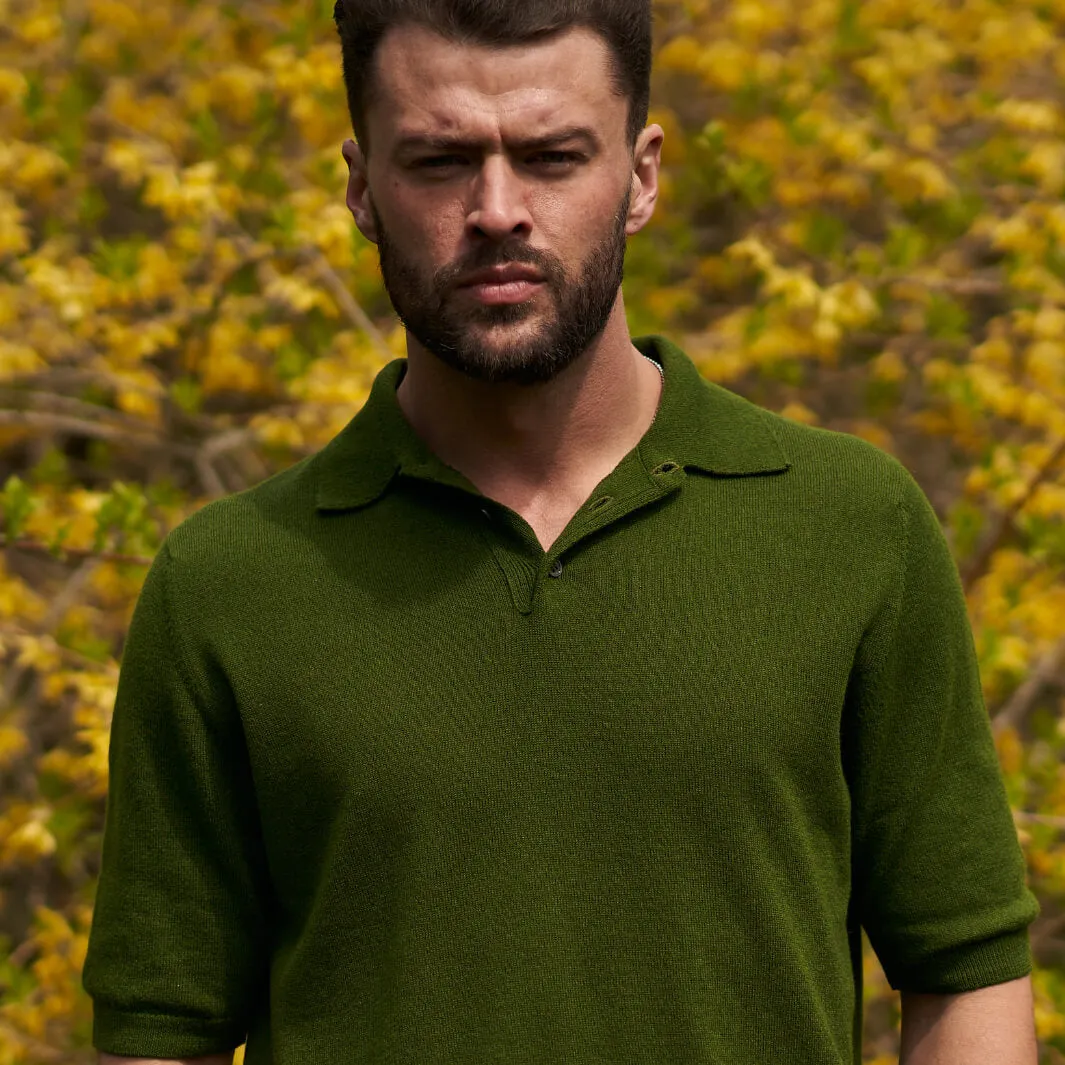 The Malcolm 2-Ply Cashmere Cotton Short Sleeve Polo Shirt
