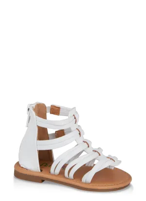 Toddler Girls Zip Back Open Toe Gladiator Sandals