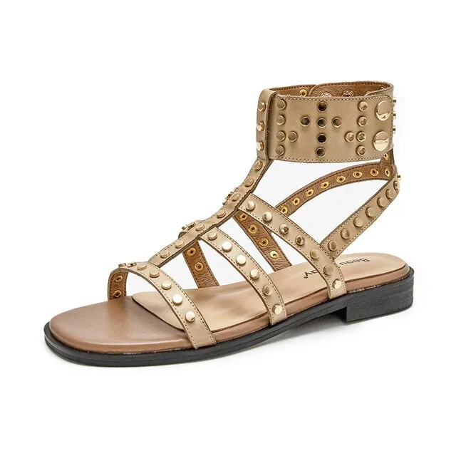 USS Shoes Bryony Women's Leather Gladiator Flat Sandal