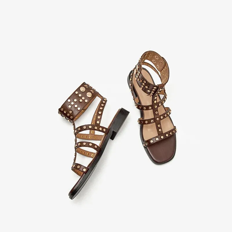 USS Shoes Bryony Women's Leather Gladiator Flat Sandal