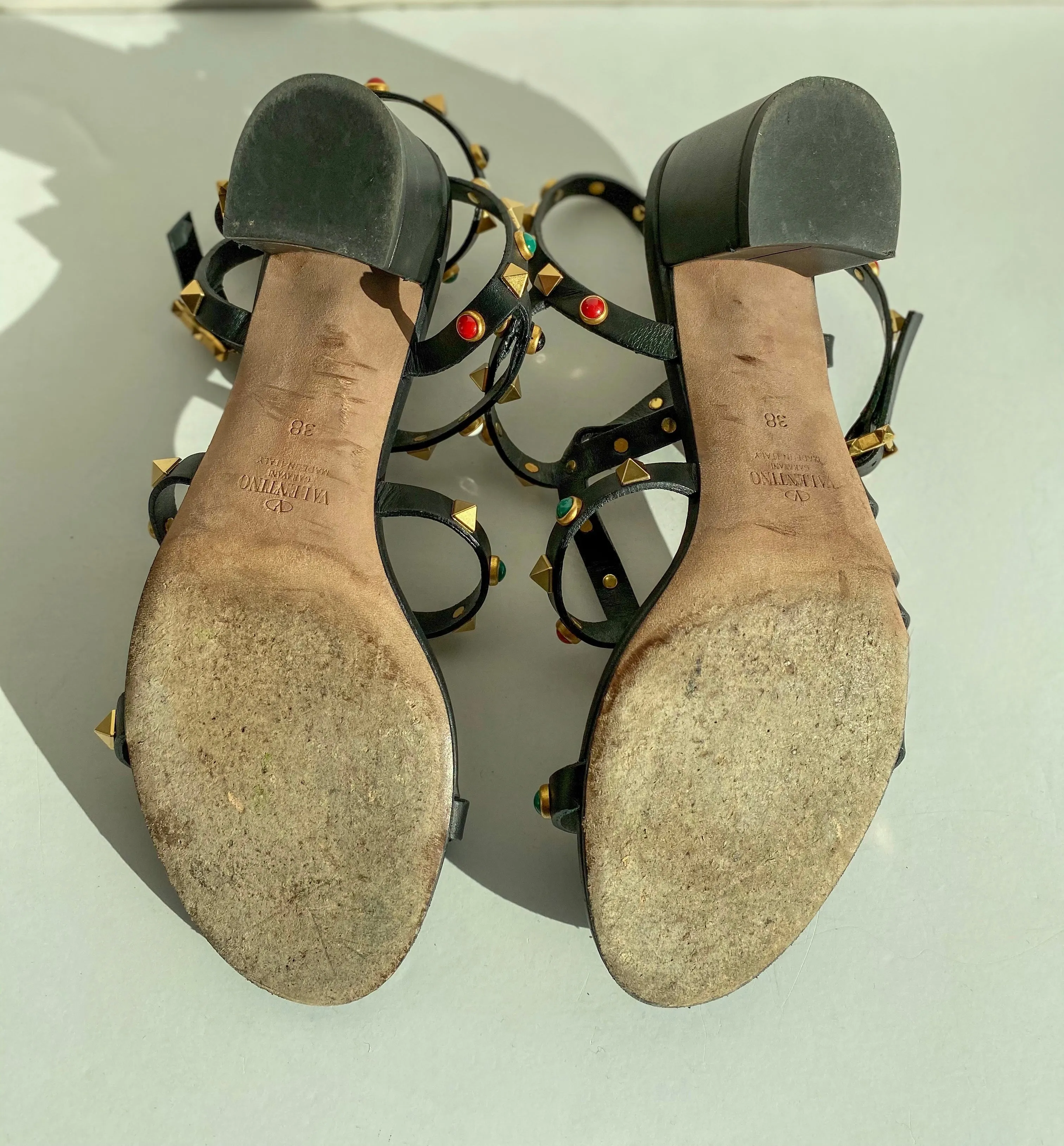 Valentino Color Rockstud Gladiator Sandals