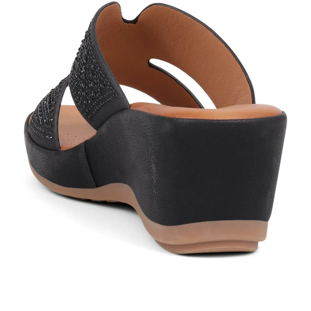 Wedge-Heel Mule Sandals - BAIZH39039 / 325 266