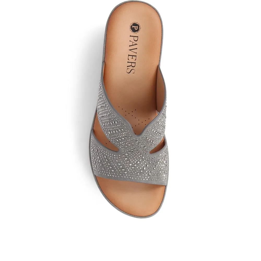 Wedge-Heel Mule Sandals - BAIZH39039 / 325 266