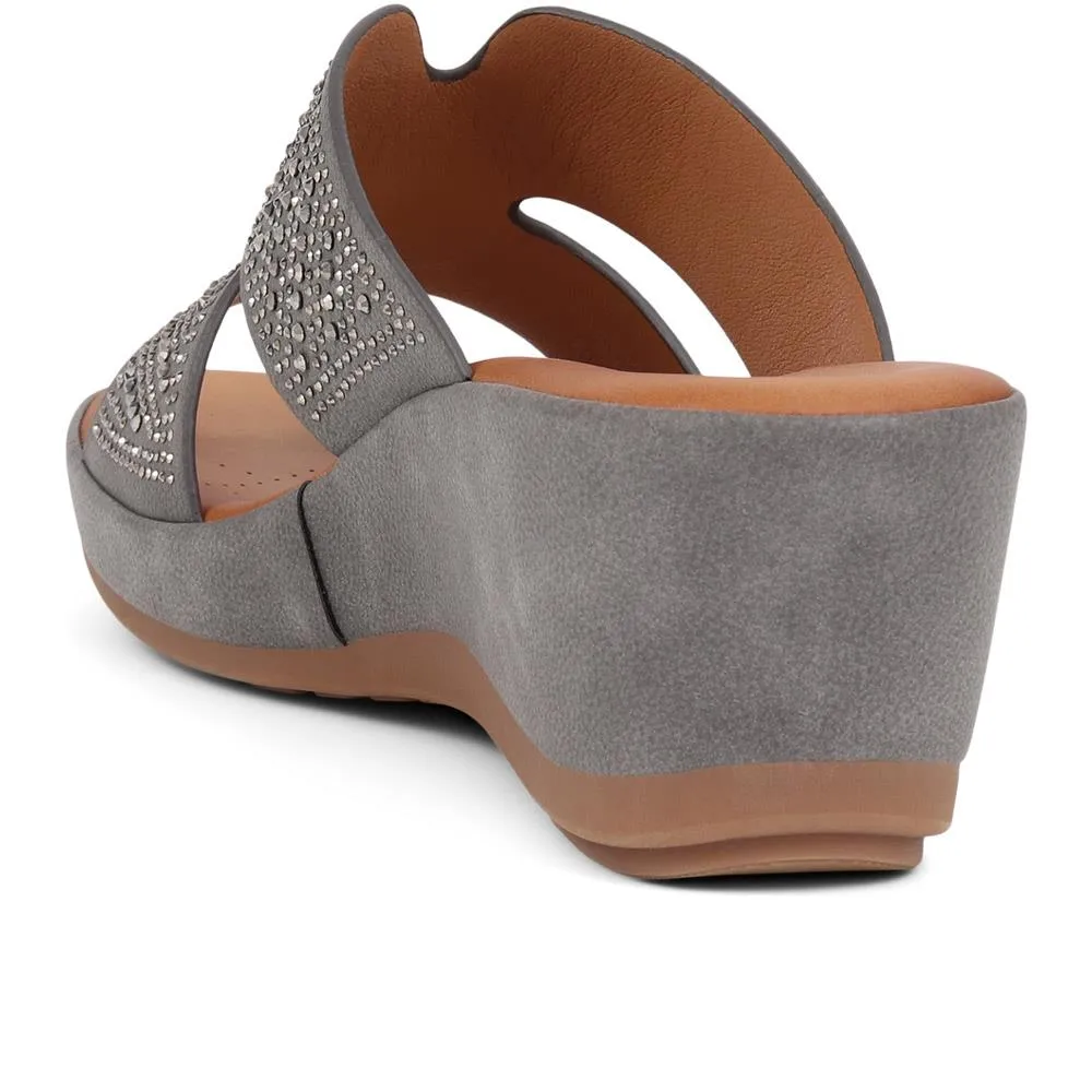 Wedge-Heel Mule Sandals - BAIZH39039 / 325 266