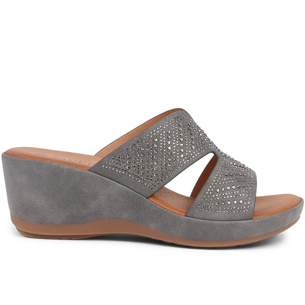 Wedge-Heel Mule Sandals - BAIZH39039 / 325 266