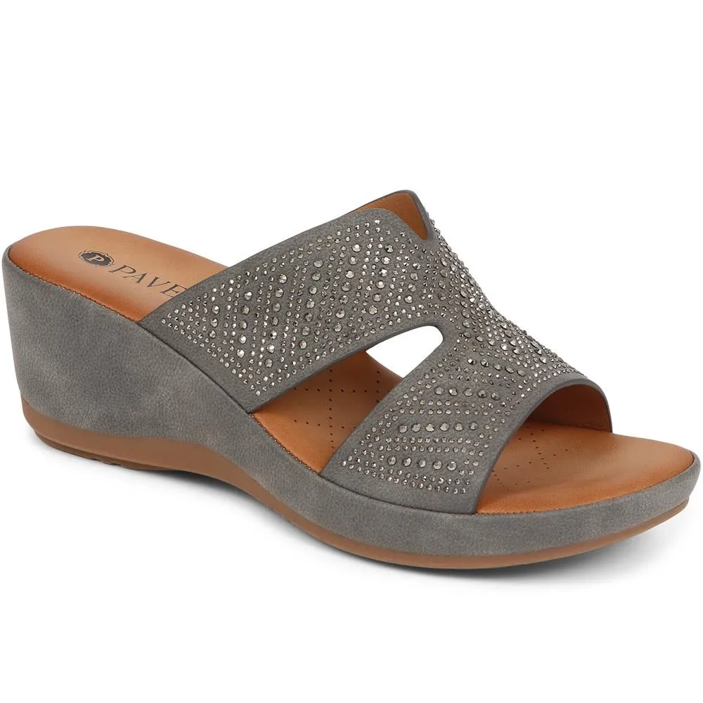 Wedge-Heel Mule Sandals - BAIZH39039 / 325 266
