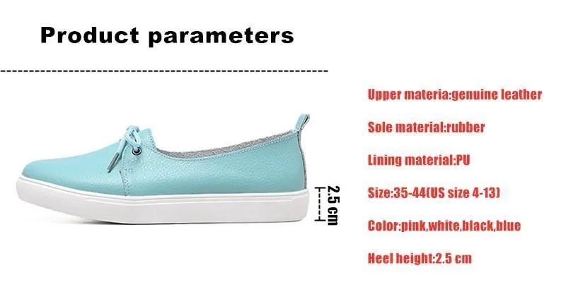 Women's Casual Shoes Leather Flats Vulcanized Sneaker #FEZ-173