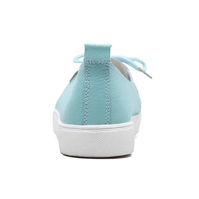Women's Casual Shoes Leather Flats Vulcanized Sneaker #FEZ-173