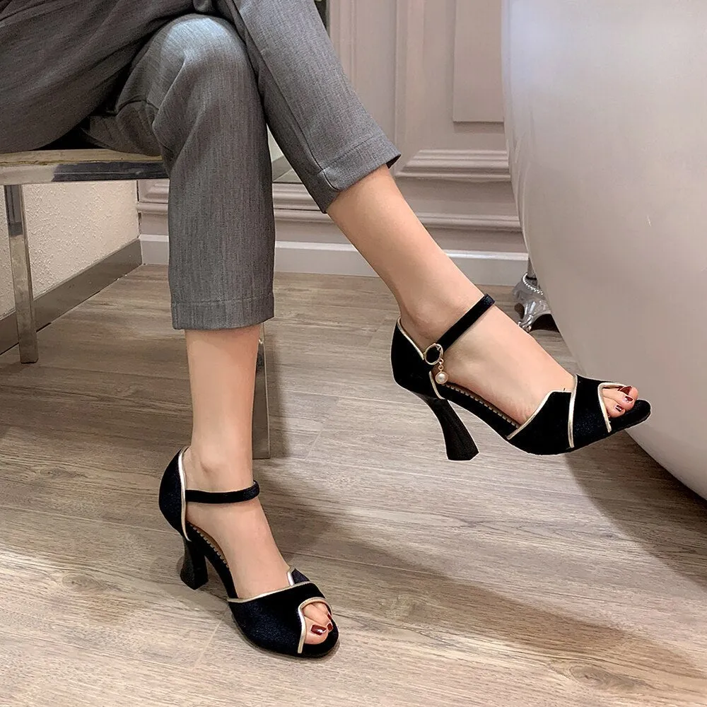 Womens Pumps Fashion   Summer Sexy Exquisite Open Toe Ladies Shoes Female Stiletto Big Size High Heel Women Sandalias Mujer