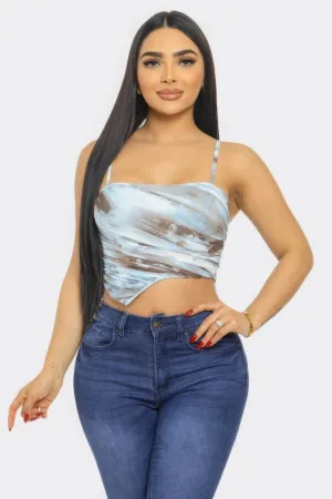Women's Vibrant Multi-Color Mesh Print Fashion Top