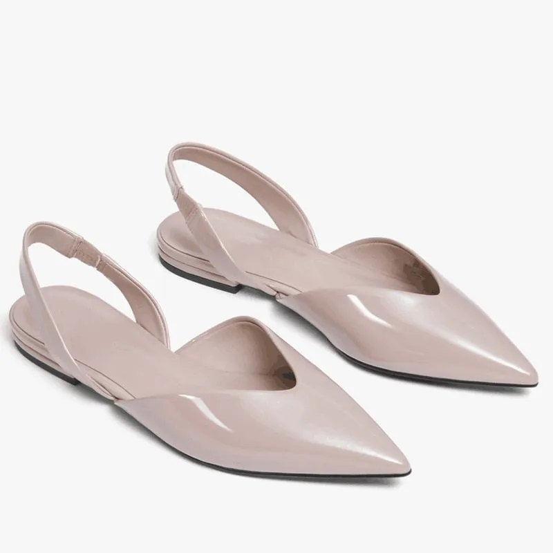 xiangtuibao Popular Spring and Autumn Women's Sandals Women's Pointed Low Heel Shoes V Letter Mouth Single Shoes
